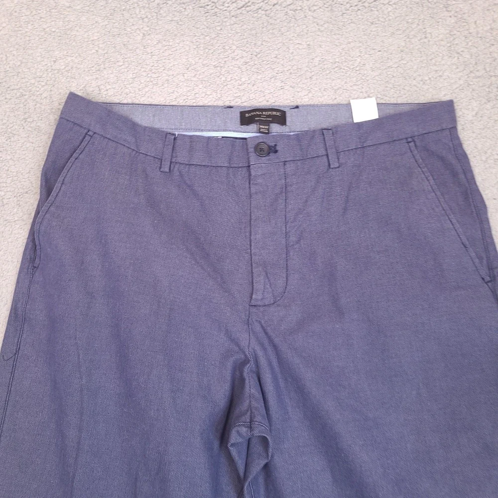 Banana Republic Pants Mens 38x31 Blue Kentfield Straight Flat Front Chino‎ Dress